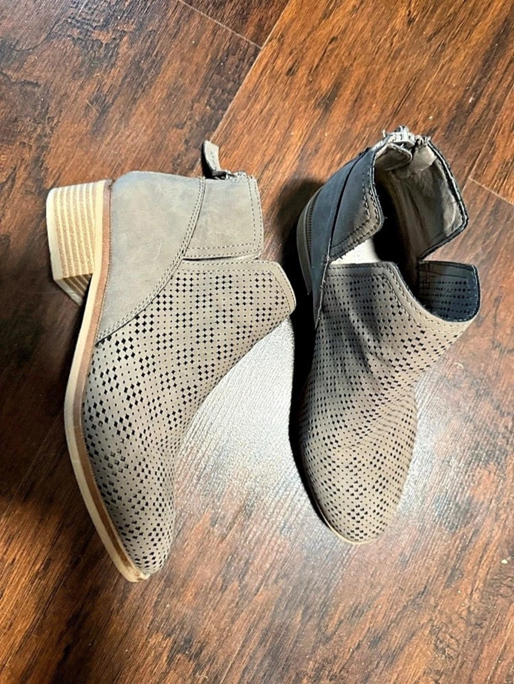 Madden Girl Perforated Ankle Booties in Brown
